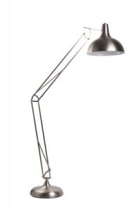 White Label Living Lampa podłogowa OFFICE satynowy nikiel 5002527
