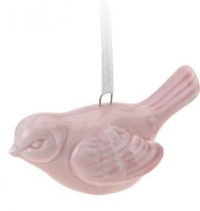 ZAWIESZKA PTAK PORCELANOWY RÓŻOWY