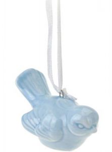 ZAWIESZKA PTAK PORCELANOWY NIEBIESKI