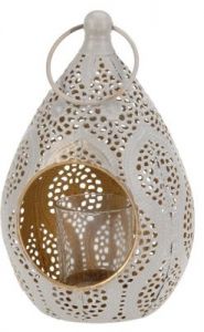 LAMPION AŻUROWY SZARY