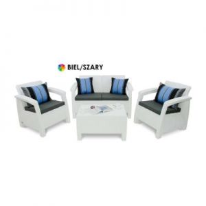 Bazkar Zestaw Mebli Ogrodowych Corfu Set Biały/Popielaty CU204294