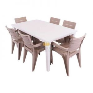 Bazkar Zestaw Mebli Ogrodowych Ibiza/Futura White BA00333 Biały/Taupe