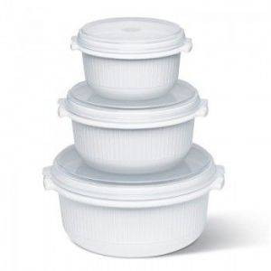 Zestaw trzech pojemników kuchennych 0,5/1,0/1,5 L Micro Family (białe)
