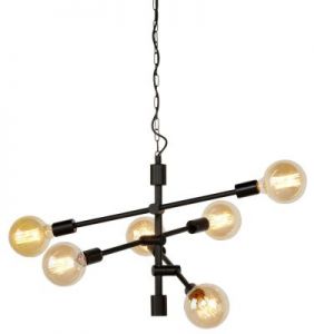 It's About RoMi Chandelier iron Nashville 6-arm 60x52xh.48cm, black NASHVILLE/H6/B