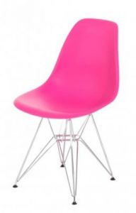 Krzesło P016 PP dark pink, chromowane nogi