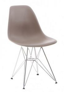 Krzesło P016 PP mild grey, chromowane nogi