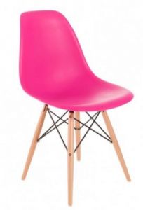 Krzesło P016W PP dark pink, drewniane nogi