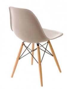Krzesło P016W PP mild grey, drewniane nogi