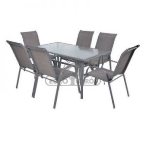Hecht Meble Ogrodowe Sofia Set 6 Stół + 6 Krzeseł Aluminium