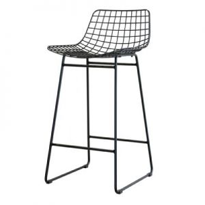 HK Living Stołek barowy WIRE czarny - HK Living MZM4004