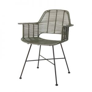 HK Living Krzesło rattanowe TUB oliwkowy - HK Living MZM4009